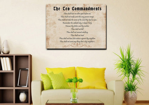 Brown Background & 10 Commandments #4 Wall Art