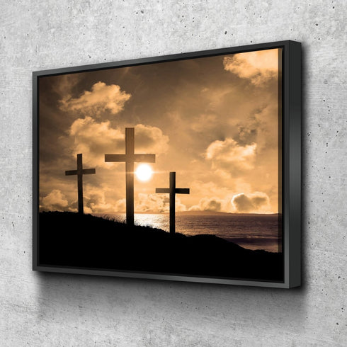 Christian Cross at Sunrise Sunset #38 Canvas