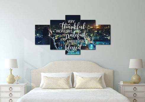 City Lights #6 Thankful, Grateful & Blessed Wall Art