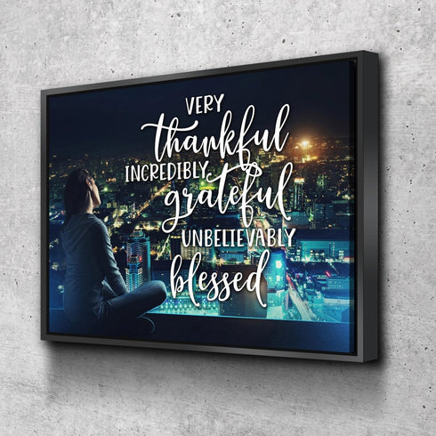 City Lights #6 Thankful, Grateful & Blessed Wall Art