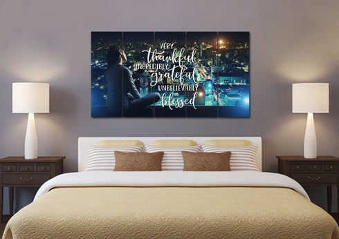 City Lights #6 Thankful, Grateful & Blessed Wall Art