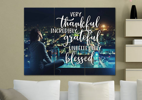 City Lights #6 Thankful, Grateful & Blessed Wall Art