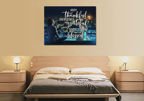 City Lights #6 Thankful, Grateful & Blessed Wall Art