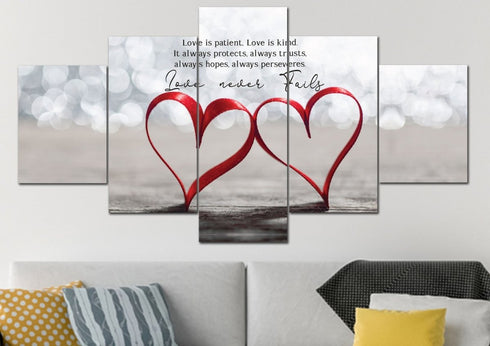 Couple Hearts #18 Love is Patient, Love is Kind Wall Art