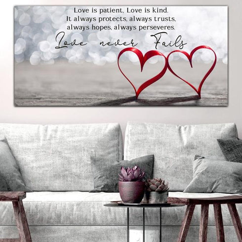 Couple Hearts #18 Love is Patient, Love is Kind Wall Art