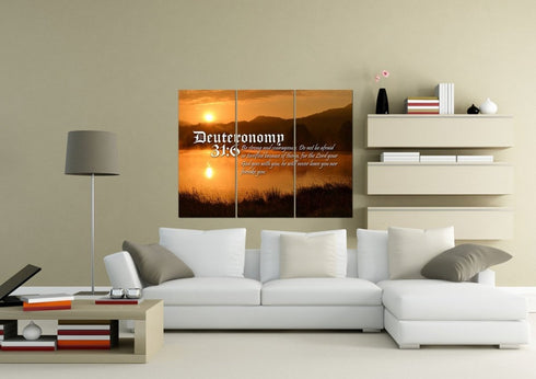 Deuteronomy 31:6 Canvas Wall Art Print | Christian Walls