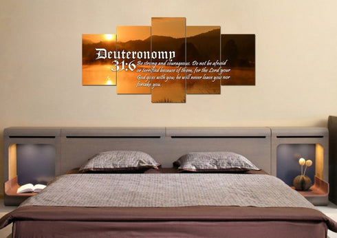 Deuteronomy 31:6 Canvas Wall Art Print | Christian Walls