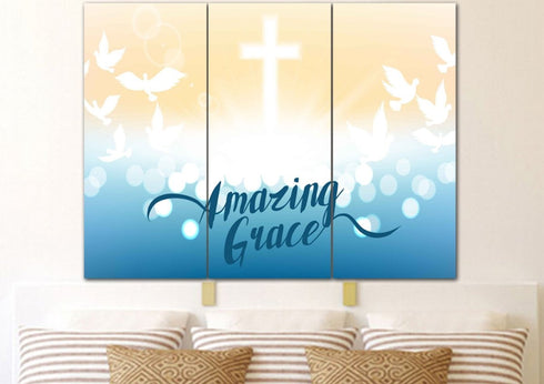 Doves & Cross #2 Amazing Grace Wall Art & Decor