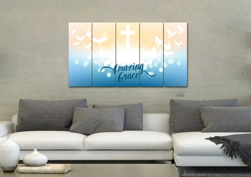 Doves & Cross #2 Amazing Grace Wall Art & Decor