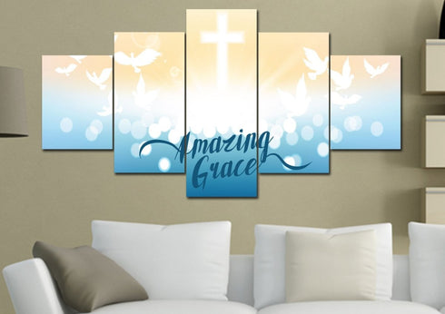Doves & Cross #2 Amazing Grace Wall Art & Decor