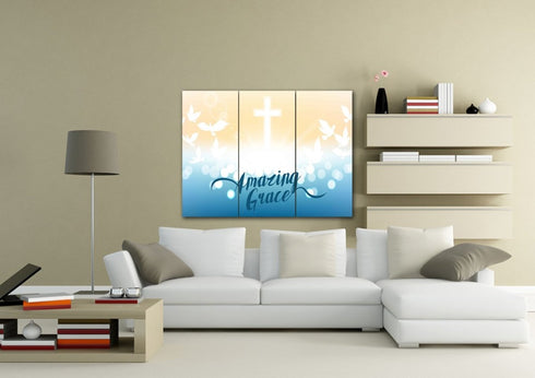 Doves & Cross #2 Amazing Grace Wall Art & Decor