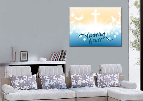 Doves & Cross #2 Amazing Grace Wall Art & Decor