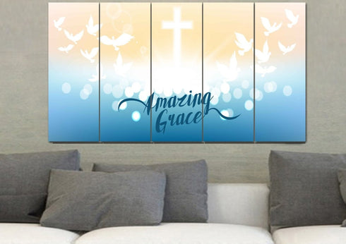 Doves & Cross #2 Amazing Grace Wall Art & Decor