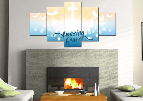 Doves & Cross #2 Amazing Grace Wall Art & Decor