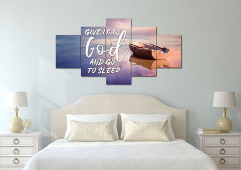 Dreamy Boat #9 Give it to God and Go to Sleep Sign, Wall Art & Decor