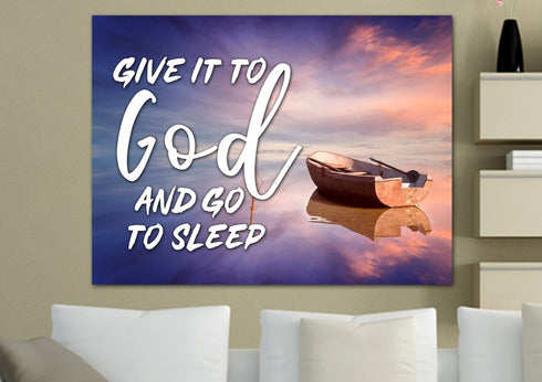 Dreamy Boat #9 Give it to God and Go to Sleep Sign, Wall Art & Decor