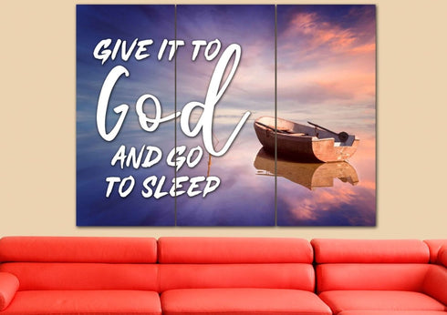 Dreamy Boat #9 Give it to God and Go to Sleep Sign, Wall Art & Decor