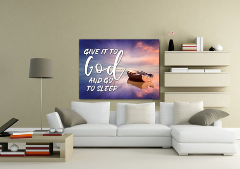 Dreamy Boat #9 Give it to God and Go to Sleep Sign, Wall Art & Decor