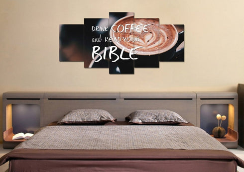 'Drink Coffee and Read your Bible' Wall Art Canvas Print