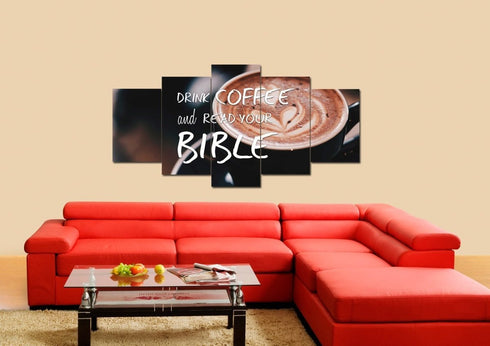 'Drink Coffee and Read your Bible' Wall Art Canvas Print