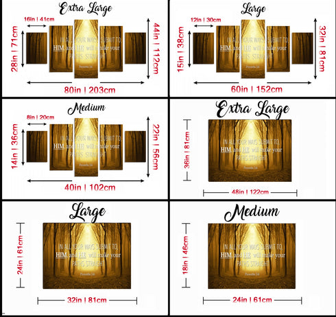 Proverbs 3:5-6 #17 'Trust in the Lord with all your Heart' Bible Verse Canvas Wall Art