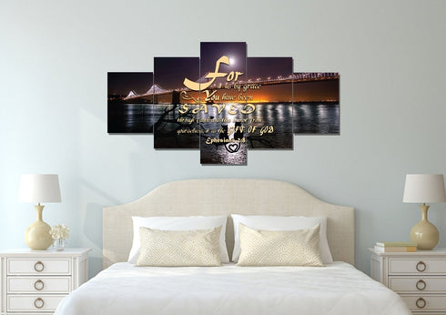 Ephesians 2:8 Canvas Wall Art Print