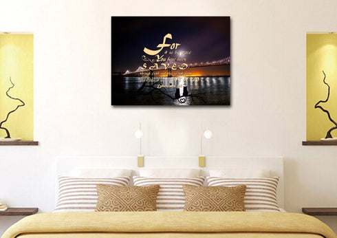 Ephesians 2:8 Canvas Wall Art Print