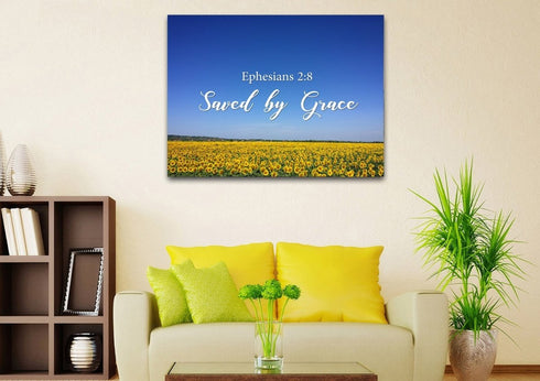 Ephesians 2:8 Saved by Grace Wall Art Canvas Print