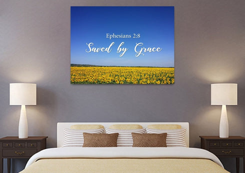 Ephesians 2:8 Saved by Grace Wall Art Canvas Print