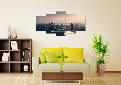 Ephesians 2:9 Wall Art Canvas Print