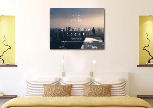 Ephesians 2:9 Wall Art Canvas Print