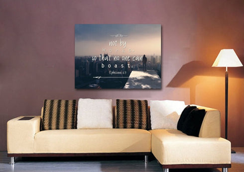 Ephesians 2:9 Wall Art Canvas Print