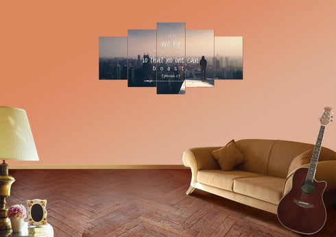 Ephesians 2:9 Wall Art Canvas Print