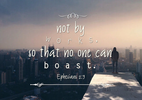 Ephesians 2:9 Wall Art Canvas Print