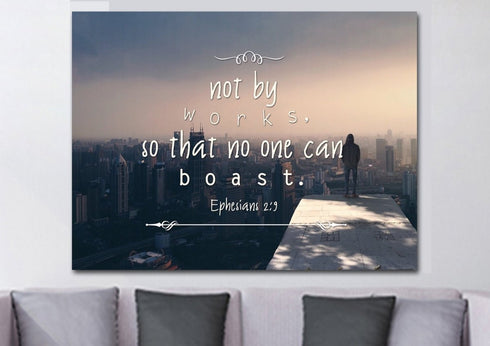 Ephesians 2:9 Wall Art Canvas Print