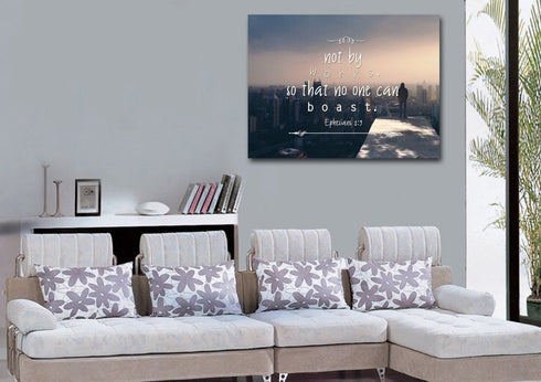 Ephesians 2:9 Wall Art Canvas Print