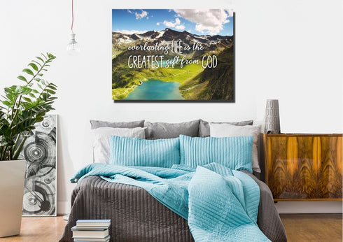 Everlasting Life is the Greatest Gift from God Wall Art Canvas Print