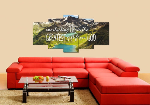 Everlasting Life is the Greatest Gift from God Wall Art Canvas Print