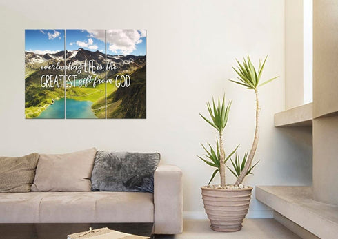 Everlasting Life is the Greatest Gift from God Wall Art Canvas Print