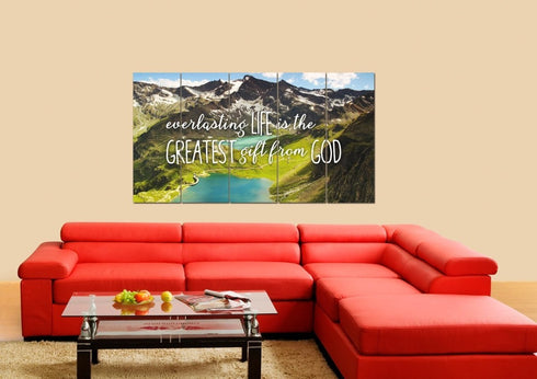 Everlasting Life is the Greatest Gift from God Wall Art Canvas Print