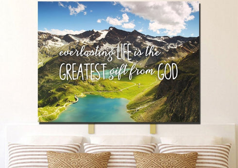 Everlasting Life is the Greatest Gift from God Wall Art Canvas Print