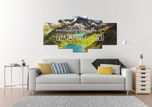 Everlasting Life is the Greatest Gift from God Wall Art Canvas Print