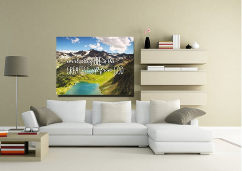Everlasting Life is the Greatest Gift from God Wall Art Canvas Print