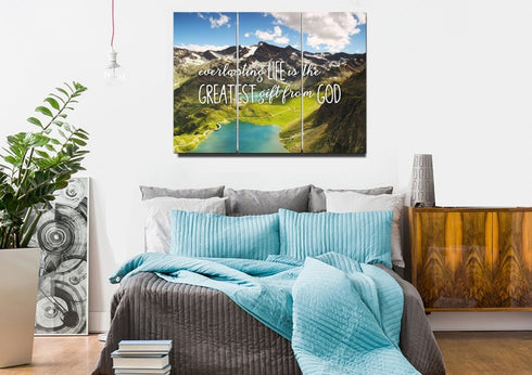 Everlasting Life is the Greatest Gift from God Wall Art Canvas Print