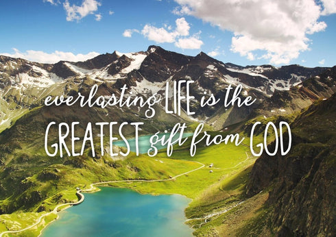 Everlasting Life is the Greatest Gift from God Wall Art Canvas Print