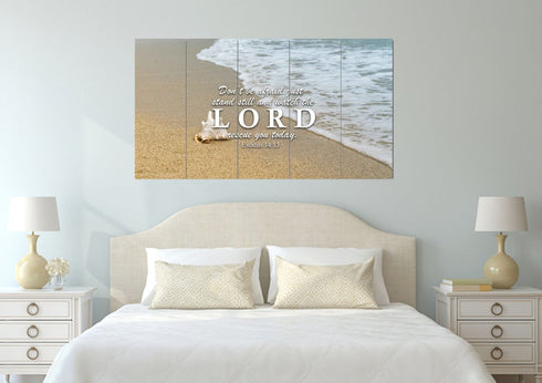 Exodus 14:13 Watch the LORD rescue you Canvas Wall Art Print
