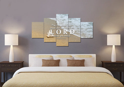 Exodus 14:13 Watch the LORD rescue you Canvas Wall Art Print