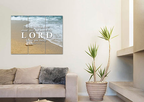 Exodus 14:13 Watch the LORD rescue you Canvas Wall Art Print