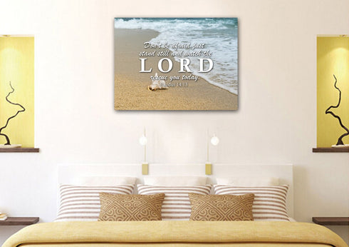 Exodus 14:13 Watch the LORD rescue you Canvas Wall Art Print