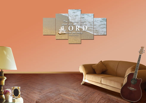 Exodus 14:13 Watch the LORD rescue you Canvas Wall Art Print